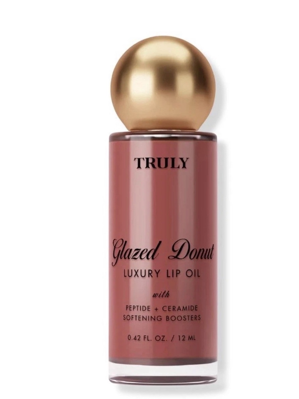 Truly Glazed Donut Lip Oil, Peptide + Ceramide, Pink, Softening 0.42 fl oz